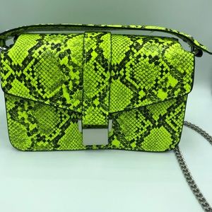 Zara snake print neon cross body purse